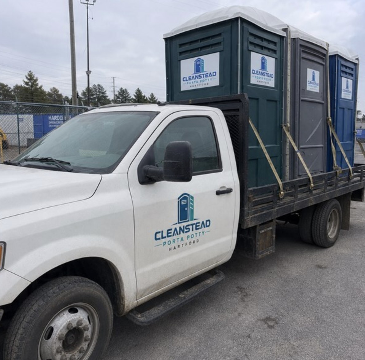 Porta potty rental delivery truck Hartford